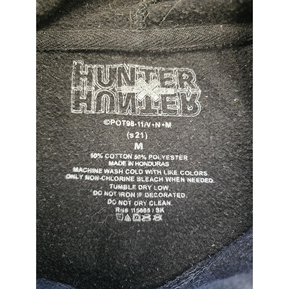 Hunter X Hunter Hoodie Mens Medium Black Anime Logo Graphic Pullover Fleece - Picture 6 of 6